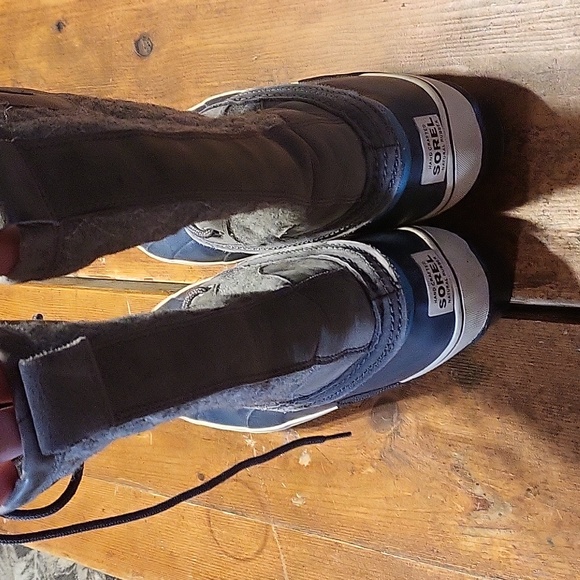 Sorel sorelli tall quilted wool gray blue boots sz 9 - Picture 4 of 9